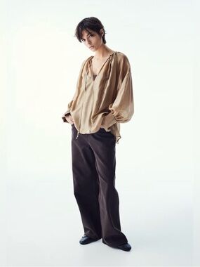 NWT H&M Lyocell-Blend Oversized Blouse S